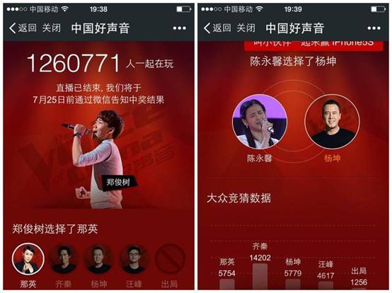 《中国好声音3》收官腾讯云激活多屏互动新玩法
