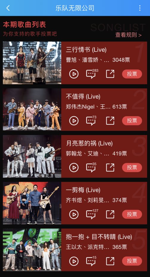 《乐队无限公司》音源上线酷狗 耳帝盛赞《三行情书》