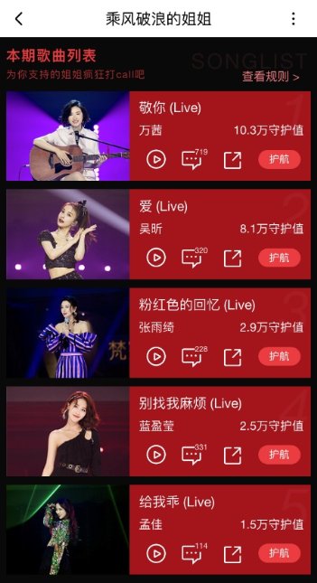 《乘风破浪的姐姐》第二期上线 音源锁定酷狗