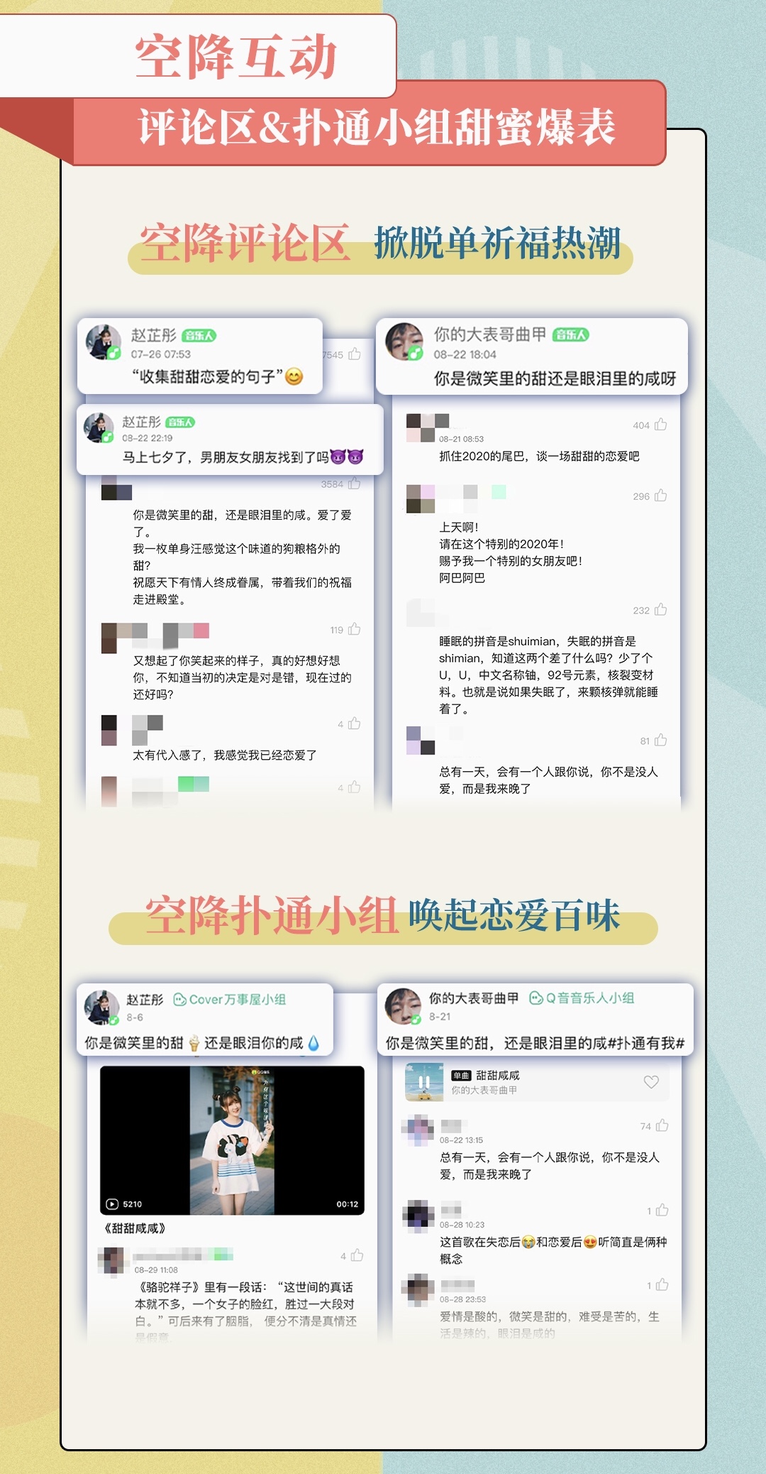 QQ音乐开放平台再推刷屏级热歌,《甜甜咸咸》引爆全网翻唱热潮
