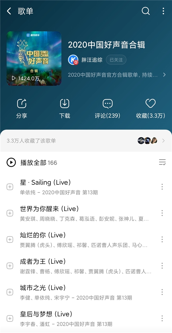 单依纯夺冠《2020中国好声音》 曾6次登顶酷狗专区TOP1